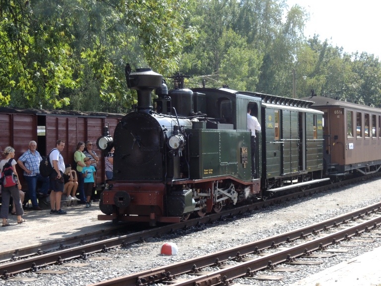 Lok IK Nr. 54 und Zugführerwagen 1495 K. „Fahrenwalde“