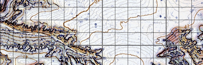 Höhenlinien und Felsen aus Höhenmodell